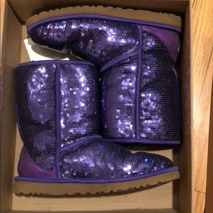 Short Purple Sparkle Uggs